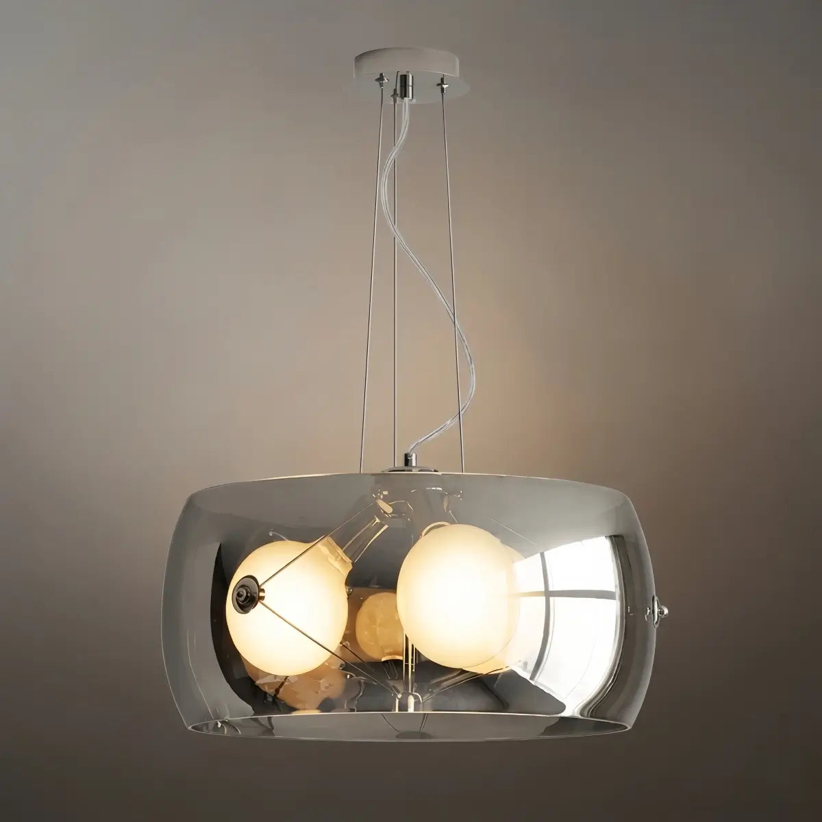 Industrial Cylinder Glass Pendant Light -- Clear or Smoked
